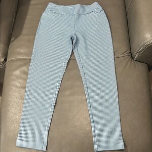 Acegolfs NWT Blue and White Checkered Leggings, size S. Designed in Cali